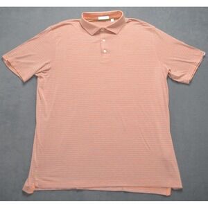 Tasc Golf Polo Shirt Mens Performance XL Orange Blue Striped Stretch Micro Modal